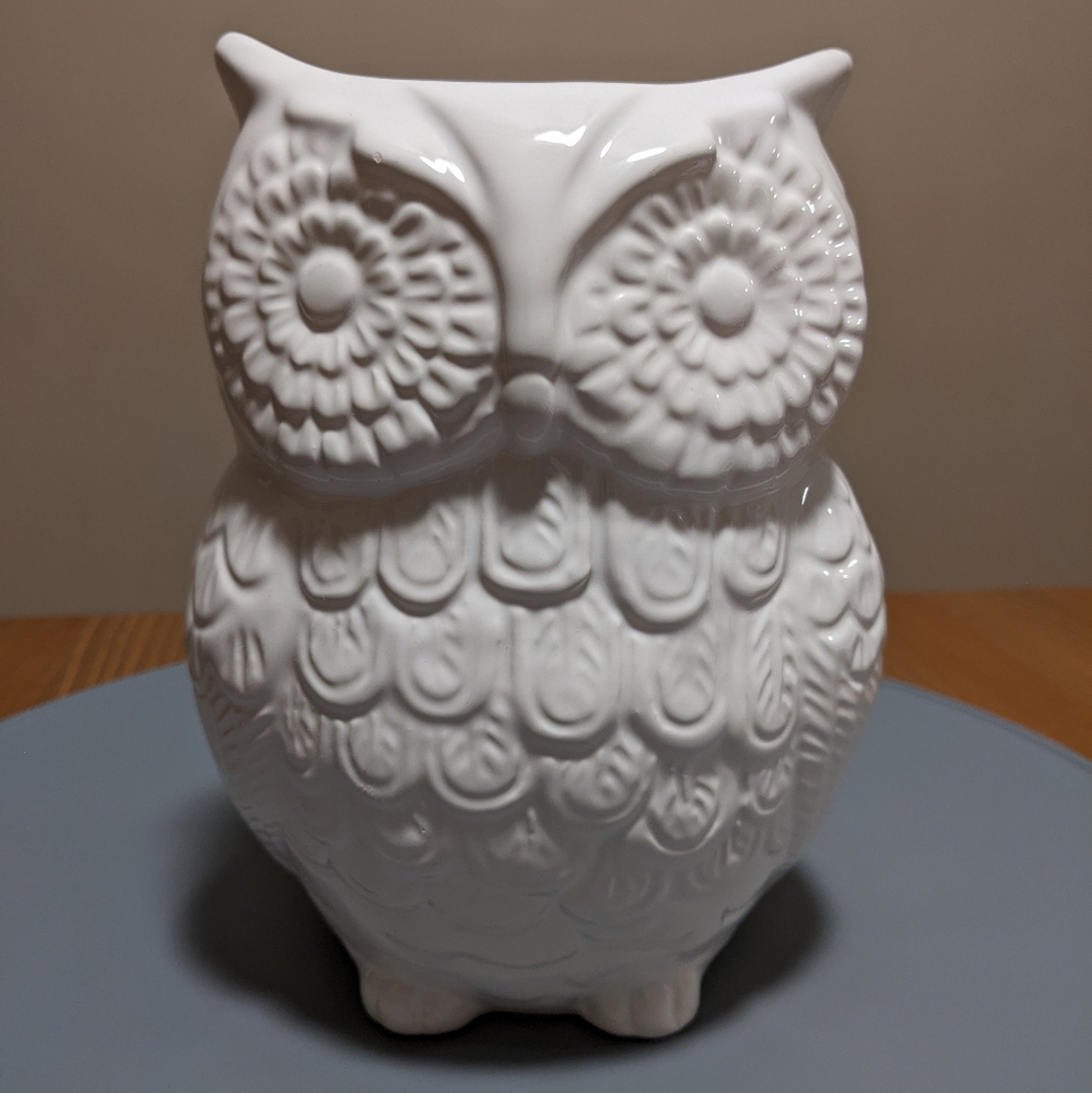 Ceramic Owl Utensil Holder or Vase